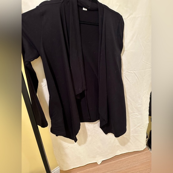 Old navy active black sweater open front with canvas tie - Picture 3 of 4